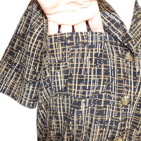 LESLIE FAY Dress, 6P Petite, Career wear, Belt, Black, Crosshatch/Lines - Picture 5 of 14